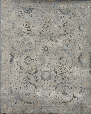 Handknotted Wool and Silk Carpet