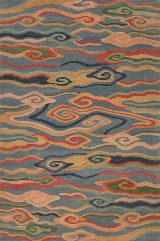 Gangchen Tibetan Handmade Wool Rug Blue