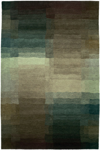 Reflections plum - like looking into a pool of water portrayed by a cubist, this subtle 100 knot tibetan area rug is refreshing to look at