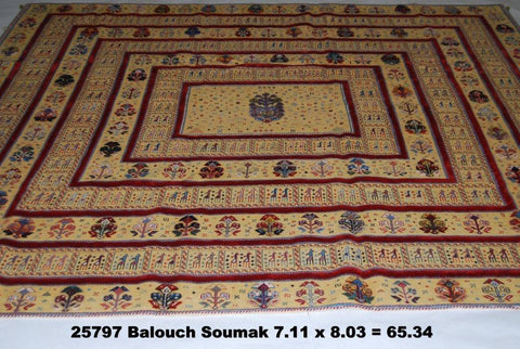 Persian Balouch Soumak Natural Dye Handmade Rug