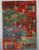 Natural-Dye Tibetan Wool Area Rug Village Animal Scene