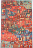 Natural-Dye Tibetan Wool Area Rug Village Animal Scene
