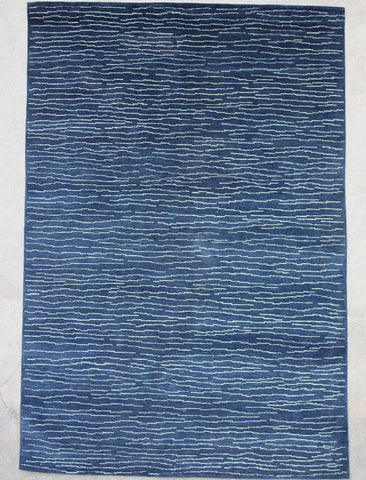 Blue Natural-Dye Tibetan Wool Area Rug