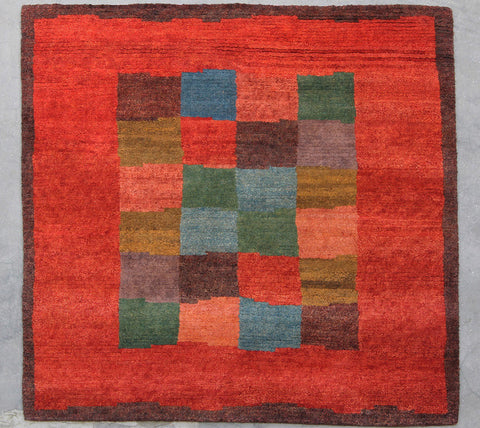 Square Natural-Dye Tibetan Wool Area Rug