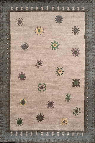 Sol Stone Tibetan Sun Hand-Knotted Rug