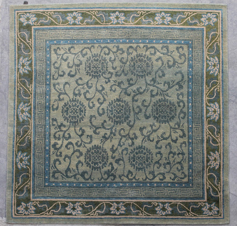 Natural-Dye Tibetan Wool Area Rug Square