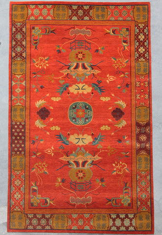 Natural-Dye Tibetan Wool Area Rug