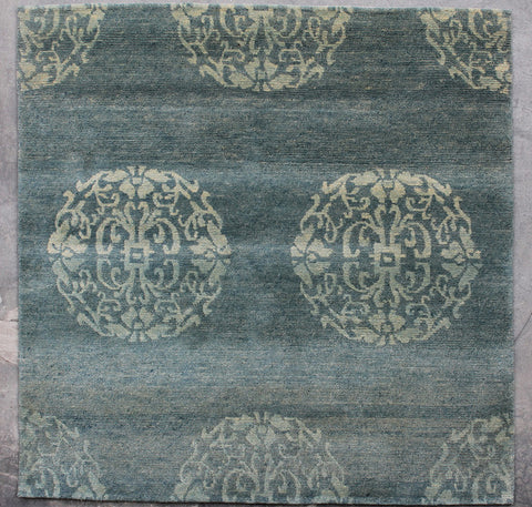 Natural-Dye Tibetan Wool Area Rug Square