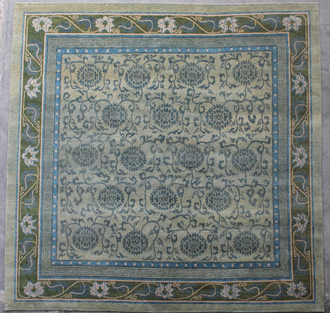 Natural-Dye Tibetan Wool Area Rug Square