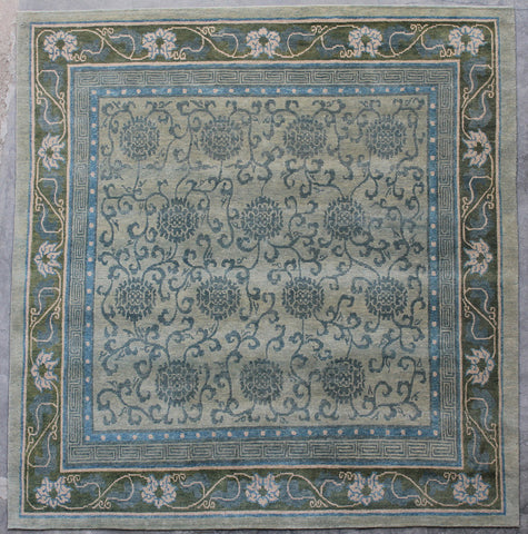 Natural-Dye Tibetan Wool Area Rug Square