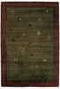 Tibetan Sun (moss) - a wonderfully subtle and playful modern area rug with rich colors and simple quirky shapes